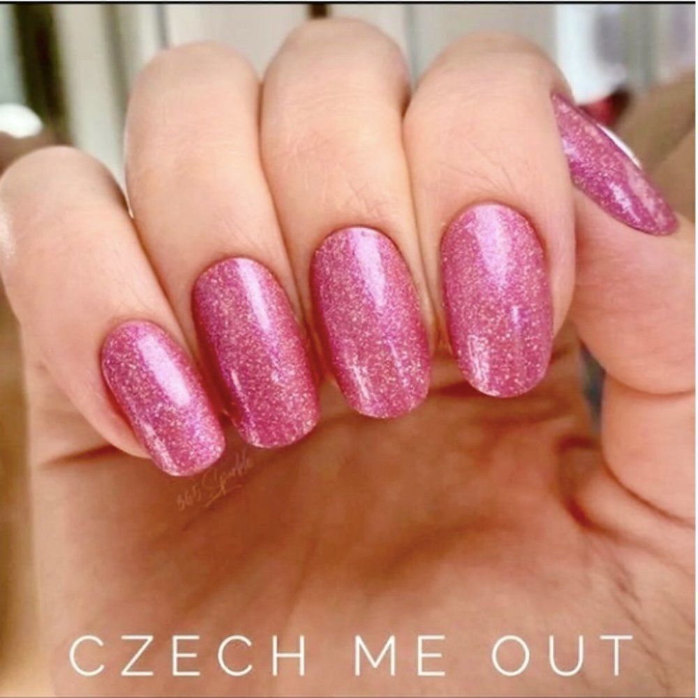 Color Street Real Nail Polish Strips Easy Peel & Apply Shimmer Pink Czech Me Out